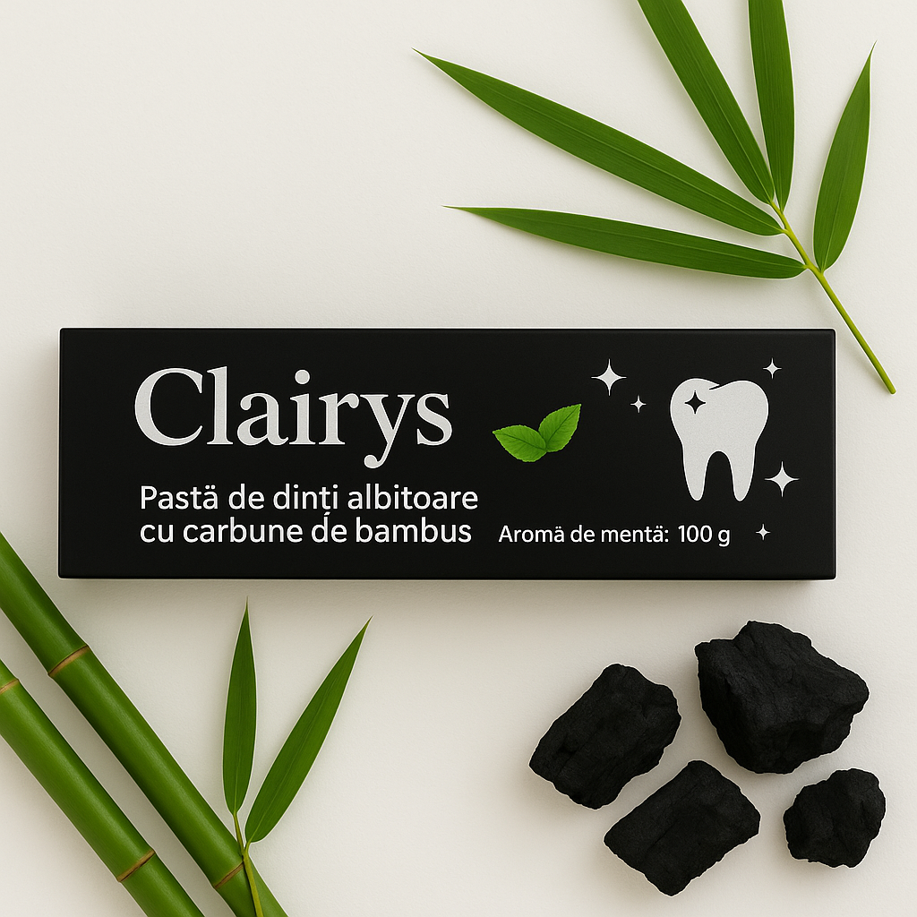 Clairys® - Pachet de albire naturală cu cărbune de bambus
