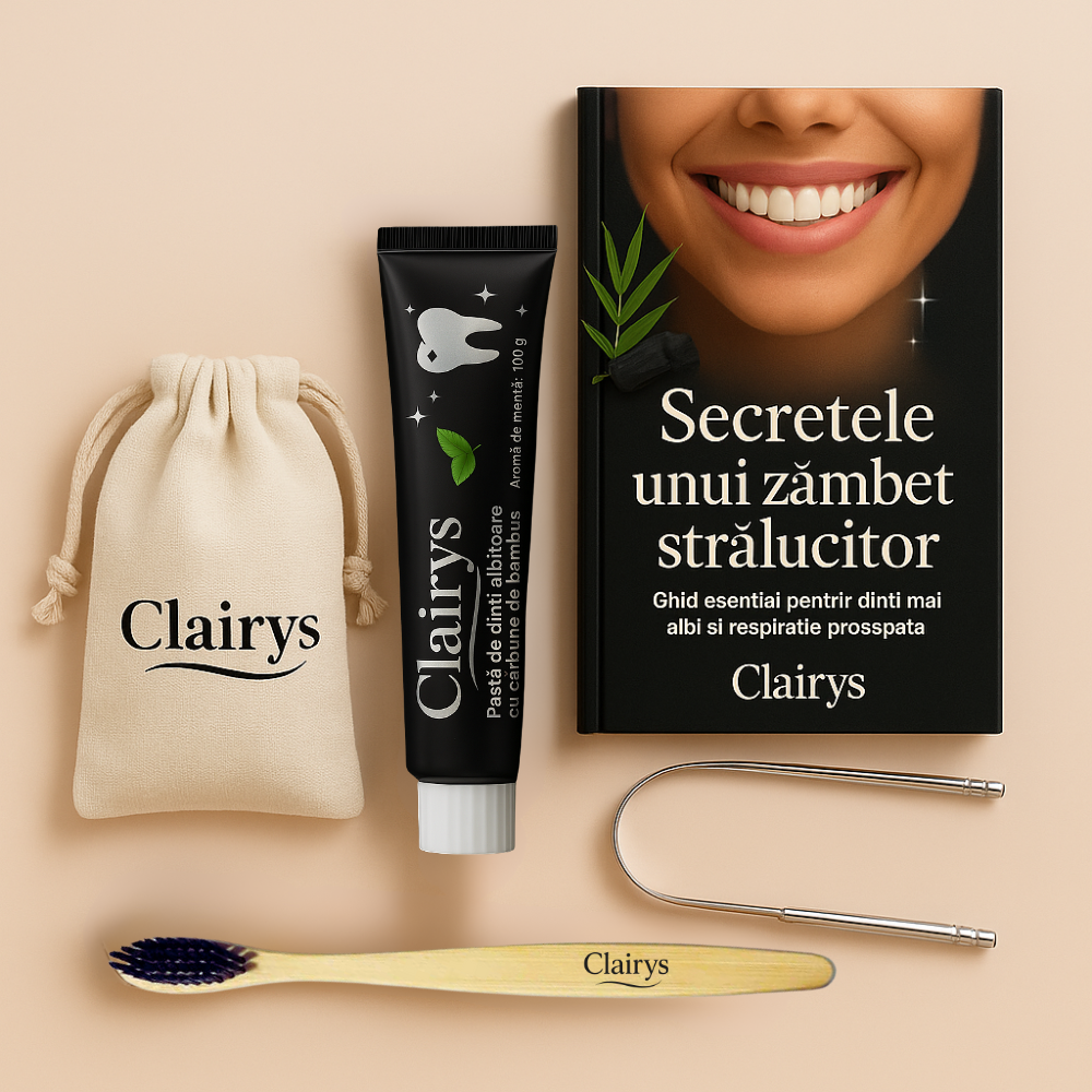 Clairys® - Pachet de albire naturală cu cărbune de bambus